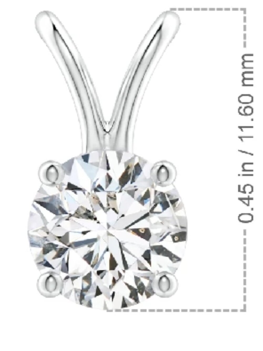Natural Round Diamond pendant .75tcw Near Colorless (H) SI2 Clarity